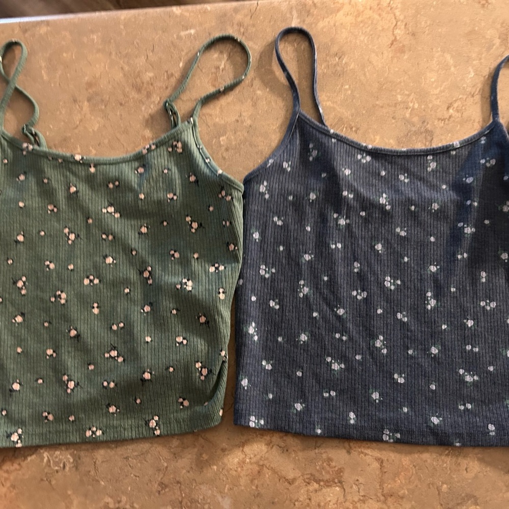 Floral Ribbed Tank Tops Set